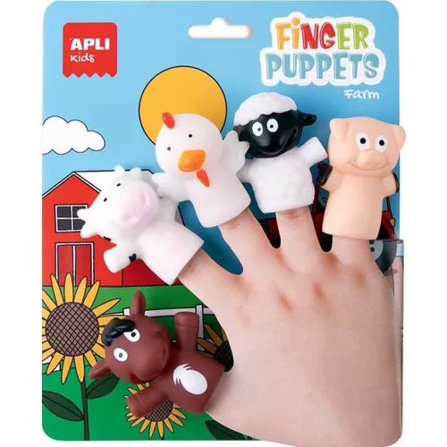 Apli Kids Vingerpoppetjes Dieren - Boerderij - 5st 3 Apli Kids Vingerpoppetjes Dieren - Boerderij - 5st