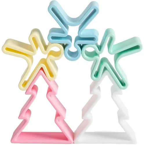 Dëna Bijt- En Stapelspeeltje Kind, Huis, Boom - Pastel 4 Dëna Bijt- En Stapelspeeltje Kind, Huis, Boom - Pastel - Afbeelding 2