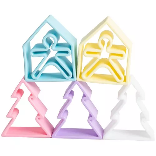 Dëna Bijt- En Stapelspeeltje Kind, Huis, Boom - Pastel 6 Dëna Bijt- En Stapelspeeltje Kind, Huis, Boom - Pastel - Afbeelding 4