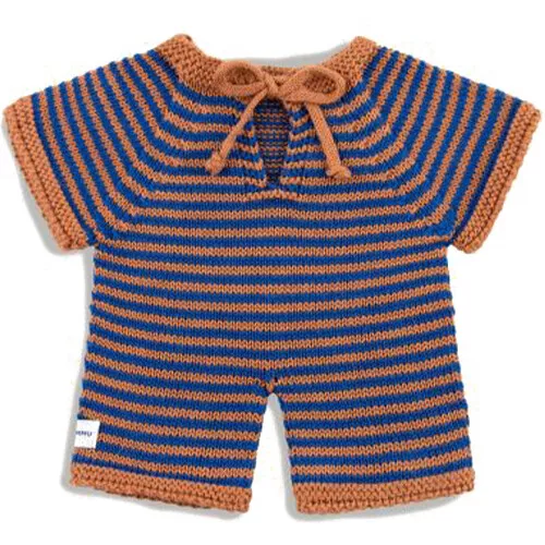We Are Gommu Poppenjumpsuit Lang Met Kraag - Chestnut-blue 4 We Are Gommu Poppenjumpsuit Lang Met Kraag - Chestnut-blue - Afbeelding 2