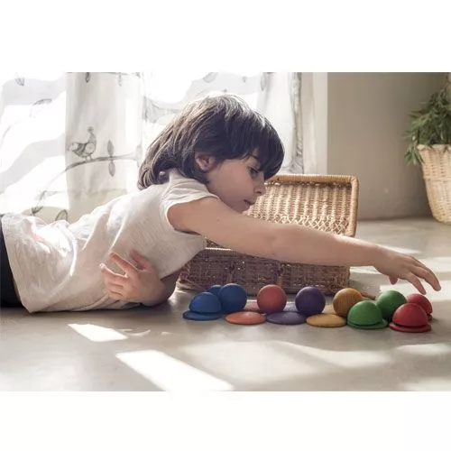 Grapat Houten Gekleurde Ronde Vormen (30st) 4 Grapat Houten Gekleurde Ronde Vormen (30st) - Afbeelding 2