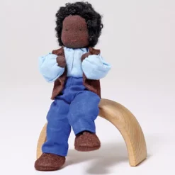 Grimm's Poppenhuispopje Mr. Ebony - 14 Cm