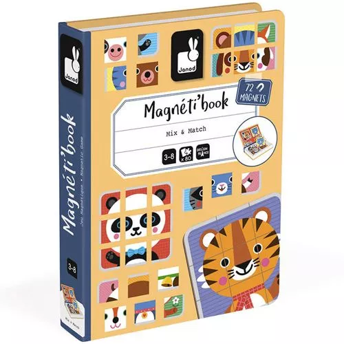 Janod Magneetboek Mix&match Dieren - 72st 3 Janod Magneetboek Mix&match Dieren - 72st