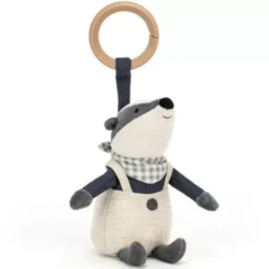 Jellycat Rammelaar Little Rambler Badger - 8x13 Cm
