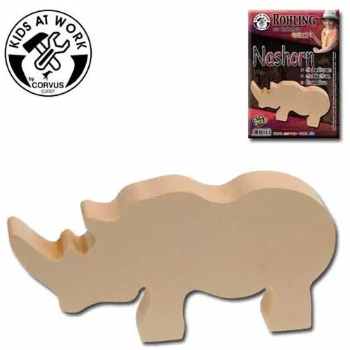 Kids At Work Snijhout Vorm - Neushoorn 3 Kids At Work Snijhout Vorm - Neushoorn - Afbeelding 2