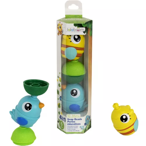 Lalaboom Klikkralen Vogel En Bij - Blauw - 6st 3 Lalaboom Klikkralen Vogel En Bij - Blauw - 6st