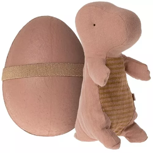 Maileg Knuffeldino In Ei Small - Old Rose - 23 Cm 3 Maileg Knuffeldino In Ei Small - Old Rose - 23 Cm