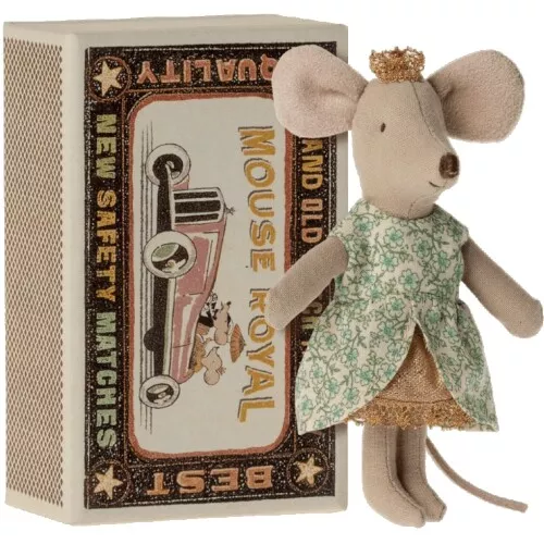 Maileg Knuffelmuis Kleine Zus - Prinses In Luciferdoosje - 10 Cm 3 Maileg Knuffelmuis Kleine Zus - Prinses In Luciferdoosje - 10 Cm