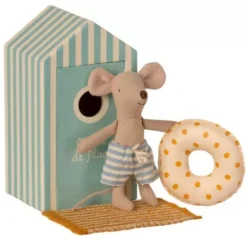 Maileg Knuffelmuis Kleine Broer - Strandhokje - 11 Cm