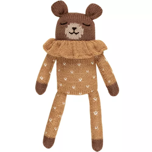 Main Sauvage Knuffelbeer Ochre Dots Pyjamas - 22 Cm 3 Main Sauvage Knuffelbeer Ochre Dots Pyjamas - 22 Cm