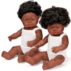 Miniland Babypop Afrikaanse Jongen - 38 Cm -Speelgoedwinkel miniland babypop afrikaanse jongen 38 cm ilovespeelgoed.nl