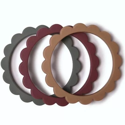 Mushie Bijtring Armband - Dried Thyme-natural-berry - 3st 3 Mushie Bijtring Armband - Dried Thyme-natural-berry - 3st