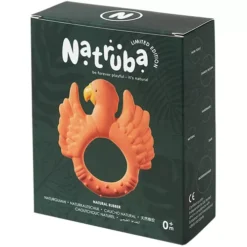 Natruba Bijtring Papegaai - Oranje -Speelgoedwinkel natruba bijtring papegaai oranje 2
