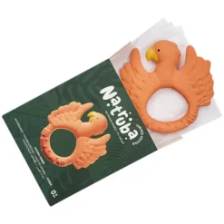 Natruba Bijtring Papegaai - Oranje -Speelgoedwinkel natruba bijtring papegaai oranje 4