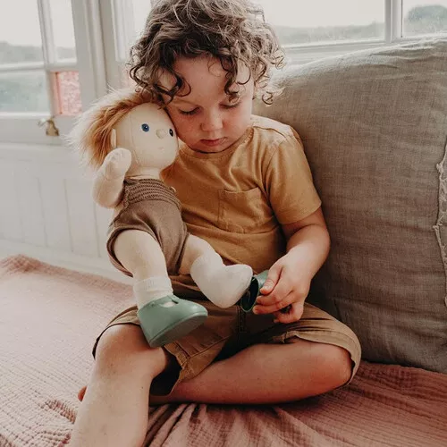 Olli Ella Dinkum Dolls Poppenschoenen - Basil Green 7 Olli Ella Dinkum Dolls Poppenschoenen - Basil Green - Afbeelding 5