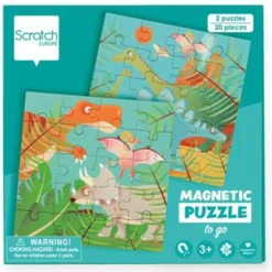 Scratch Europe Magnetisch Puzzelboek Dino - 2x20st